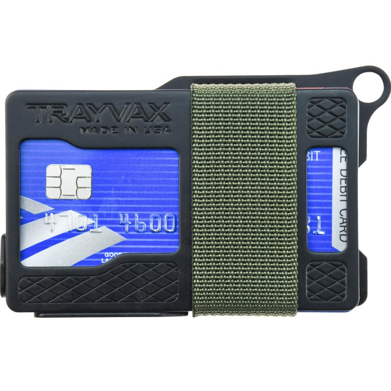 Trayvax Armored Summit Wallet, RFID Front Pocket Metal Credit Card Holder with Money Clip, Slim Minimalist Wallet for Men and Women, OD Green - Image 1